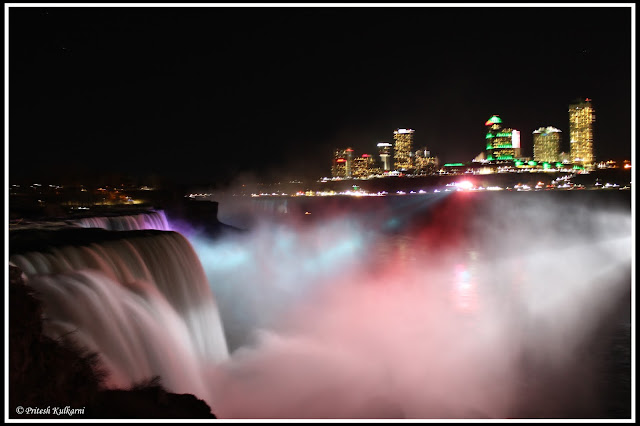 Light show at Niagara Fall, New York