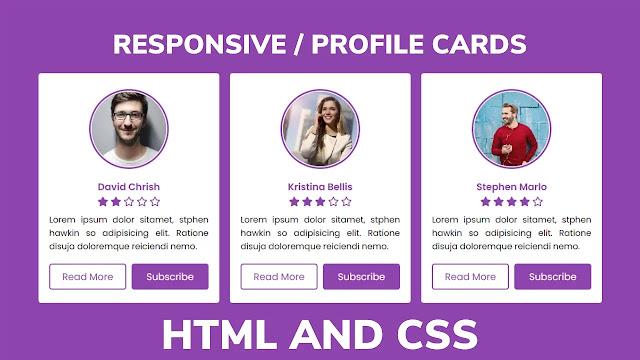 Responsive Profile Cards in HTML & CSS