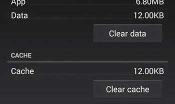 Clear Data and Cache