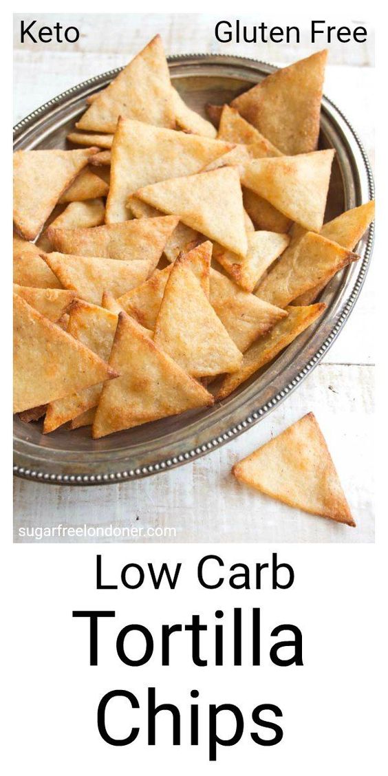 Crispy, crunchy and perfect for dipping! These Keto low carb tortilla chips taste just as good as the real thing, but with a fraction of the carbs. #lowcarb #keto #lchf #snack #tortillachips #healthyrecipe #lowcarbrecipe #cleaneating #glutenfree