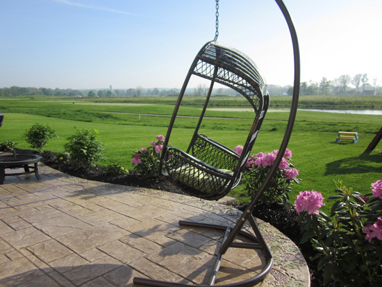 wicker porch swing