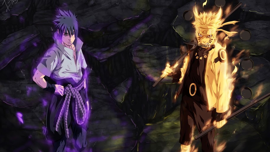 Naruto And Sasuke 2 Monitor Wallpaper
