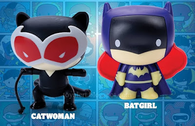 Burger King Justice League Toys 2021 Catwoman Toy and Bat Girl Toy closeup view