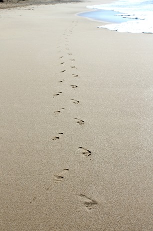 footprints in the sand
