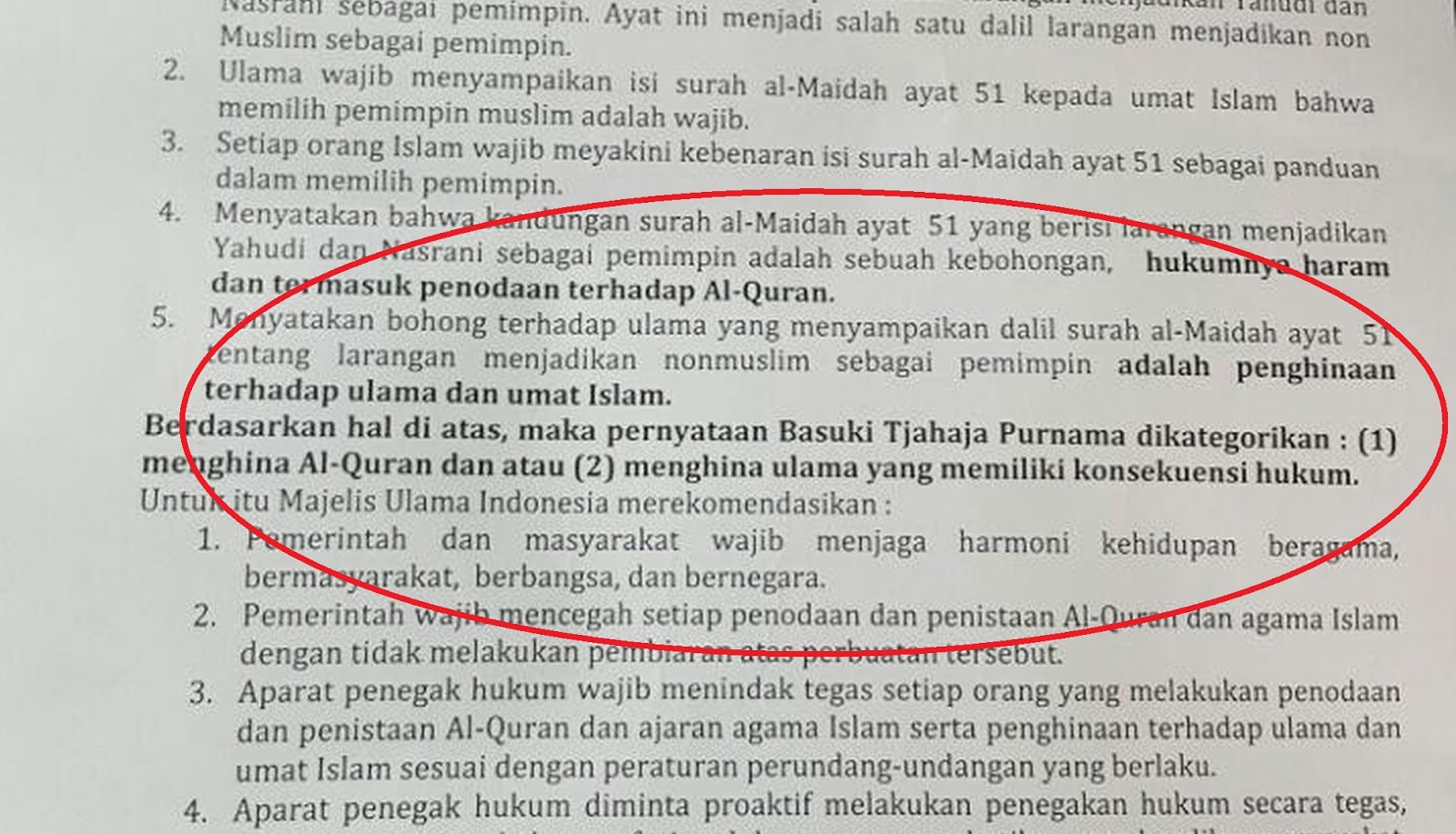 Teguran Keras MUI Ahok Telah Menghina Al Quran Dan Ulama