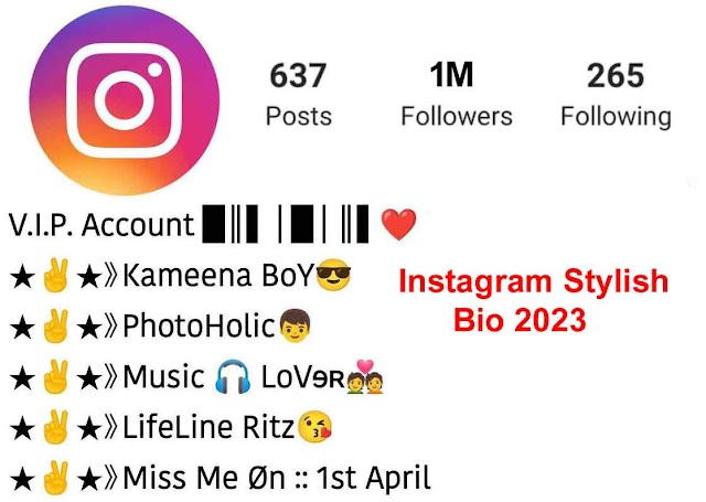 Instagram Stylish Bio 2023 | Stylish & Vip Bio 2023