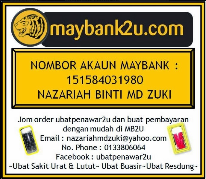 Ubatpenawar2u: NOMBOR AKAUN MAYBANK