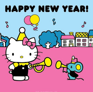 Gambar Hello Kitty Terbaru Happy New Year Selamat Tahun Baru Wallpaper HD 