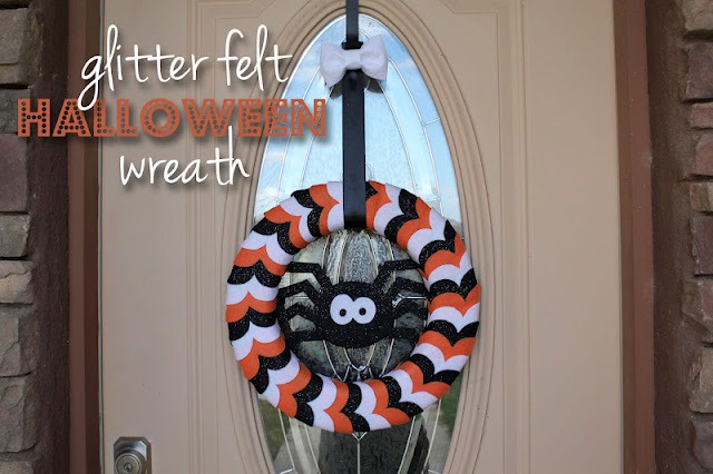 glitter felt Halloween wreath