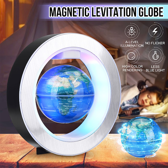 Electronic Floating Magnetic Levitation Floating Globe World Map With LED Light