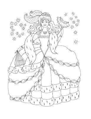 Princess Coloring on This Coloring Page Features A Princess  A Crown  A Castle And Even A