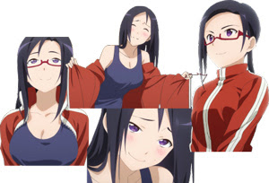 Collage of Satou Sakie, succubus from anime Demi-chan wa Kataritai