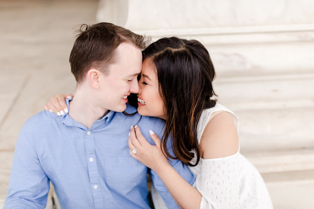 Washington DC Cherry Blossom Jefferson Memorial Engagement Session photographed by Heather Ryan Photography
