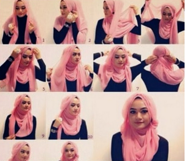 Cara Memakai Hijab Segi Empat Modern