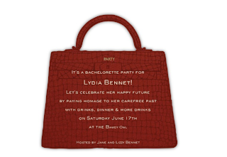 bachelorette party invite handbag