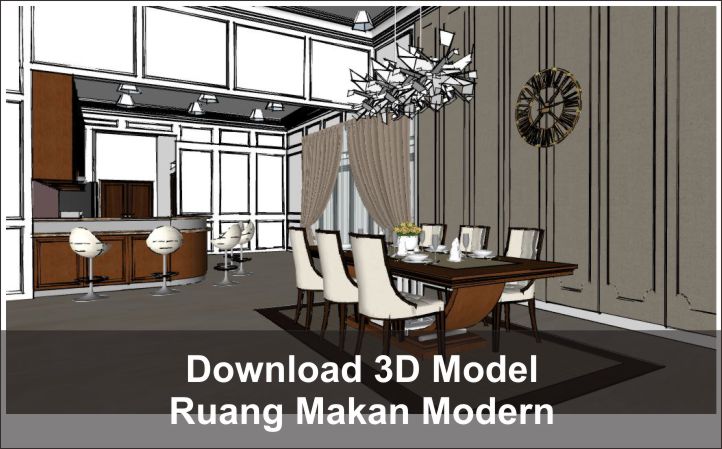 download 3D Ruang Makan Modern