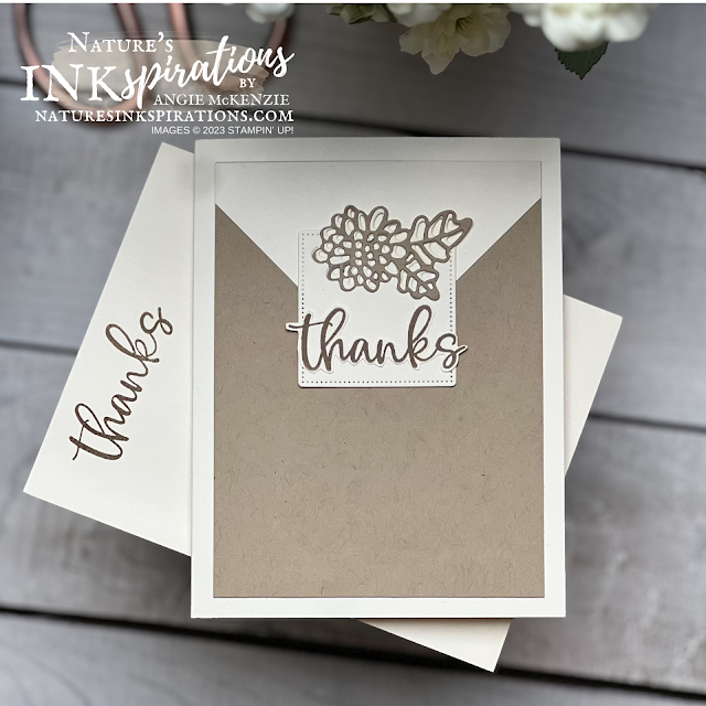 Stampin' Up! Handcrafted Elements Simple Elegance card - Thanks with envelope | Nature's INKspirations by Angie McKenzie