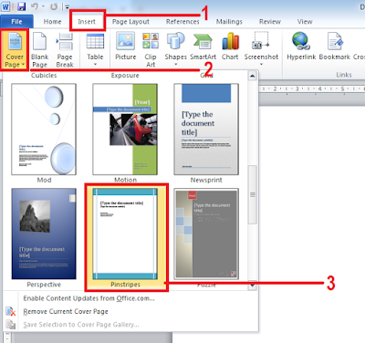  Cover atau sampul merupakan salah satu bab yang cukup penting saat anda akan menciptakan Cara Praktis Membuat Cover atau Jilid Di Microsoft Office Word 2010
