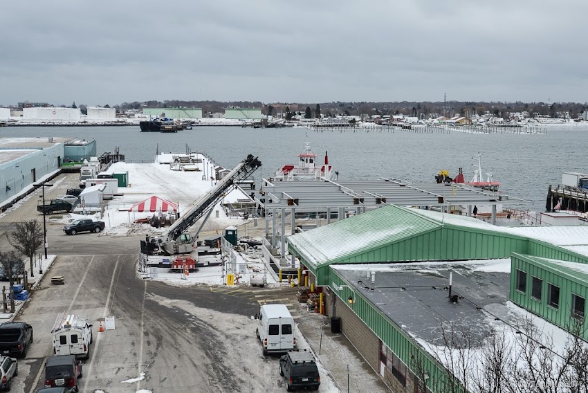 Portland, Maine Winter Old Port Harbor Casco Bay Lines Photo by Corey Templeton. January 25, 2014.