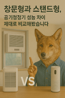 창문형과 스탠드형 공기청정기