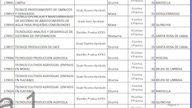 Ingreso programas segunda convocatoria 2011