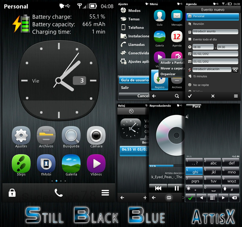 Nokia Theme Free Download Still Black Blue DEF by AttisX 