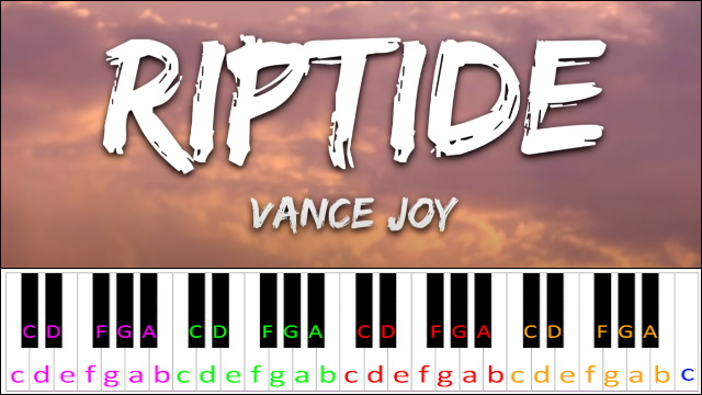 Riptide by Vance Joy (Hard Version) Piano / Keyboard Easy Letter Notes for Beginners
