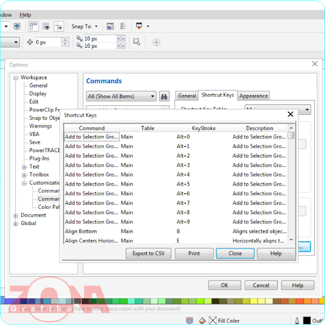 Cara Menampilkan Shortcut Corel Draw