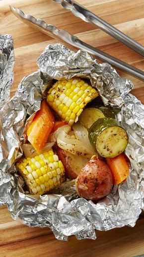 Grilled vegetable foil pack