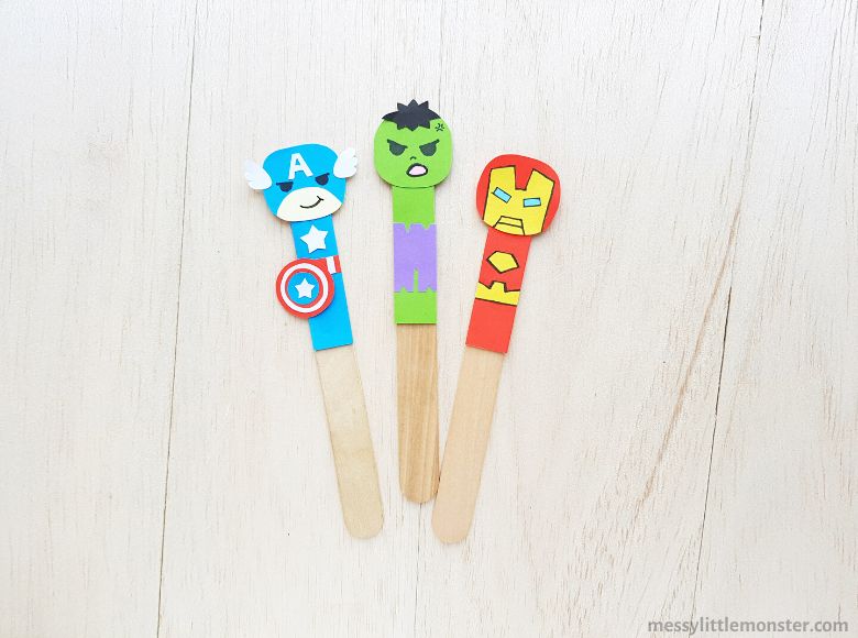 Bookmark superhero craft for kids