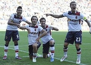 Roma-Bologna 2-3: Gilardino e compagni in festa dopo la rete allo scadere che ha steso la Roma [2012/13]