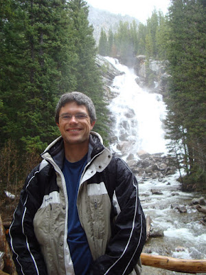 Chris standing in front of Hidden Falls