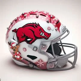 Arkansas Razorbacks Christmas Helmets