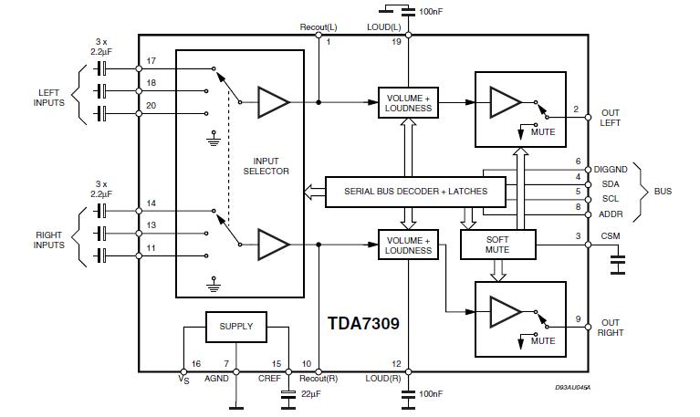 TDA 7309 Digital Audio  Processor  Circuit 