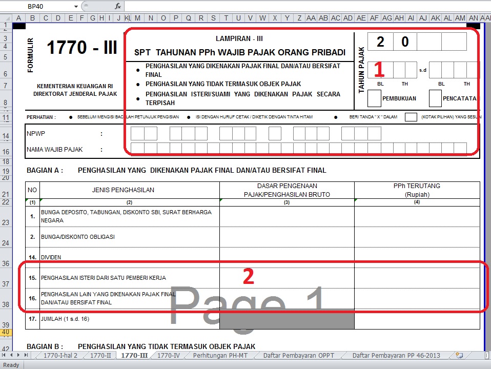 Petunjuk Pengisian SPT Tahunan PPh Orang Pribadi 2016 Bagi 