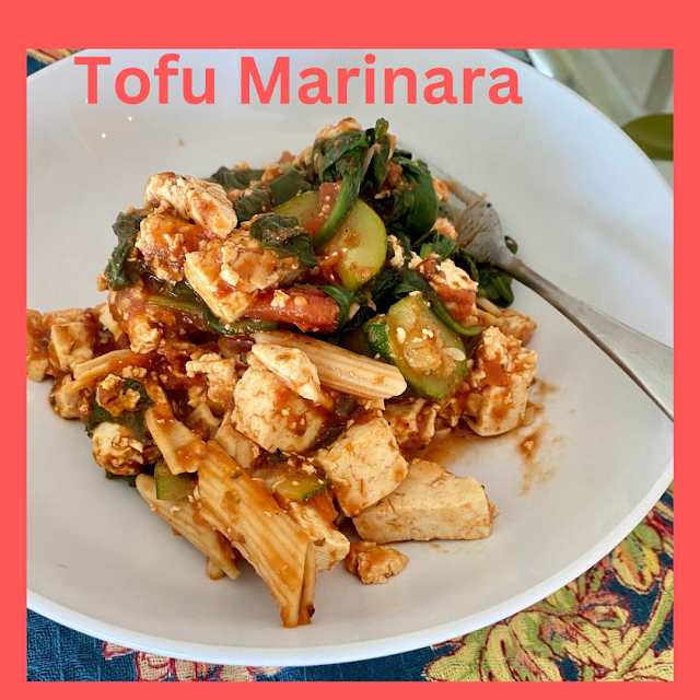 Tofu marinara with Spinach
