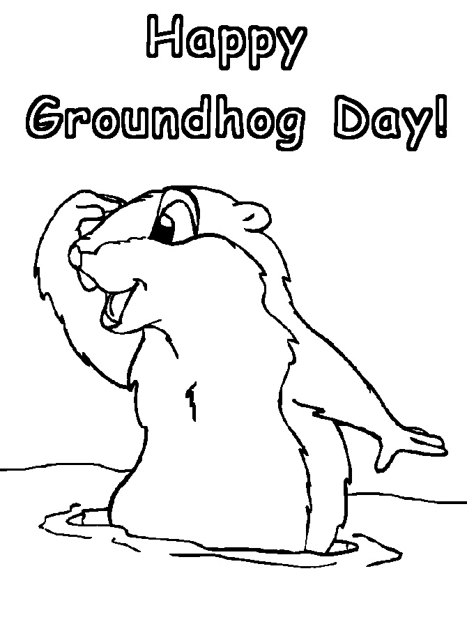 Groundhog Coloring Pages 7