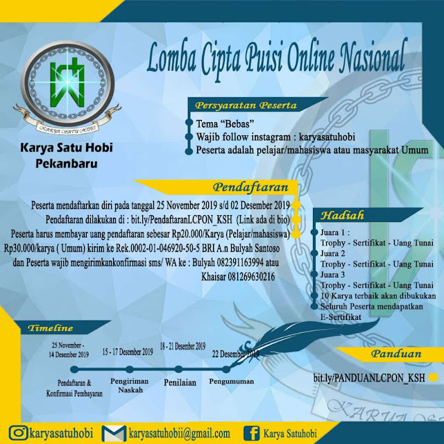 LOMBA CIPTA PUISI ONLINE NASIONAL