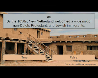 By the 1650s, New Netherland welcomed a wide mix of non-Dutch, Protestant, and Jewish immigrants. Answer choices include: true, false