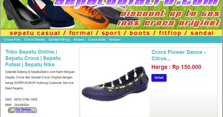 www.sepatudistro.com pusat belanja sepatu dan sandal crocs asli