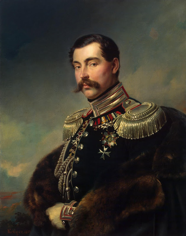 Portrait of Prince Andrei Obolensky by Franz Kruger - Portrait Paintings from Hermitage Museum