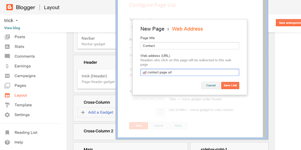 How to create static homepage in Blogger