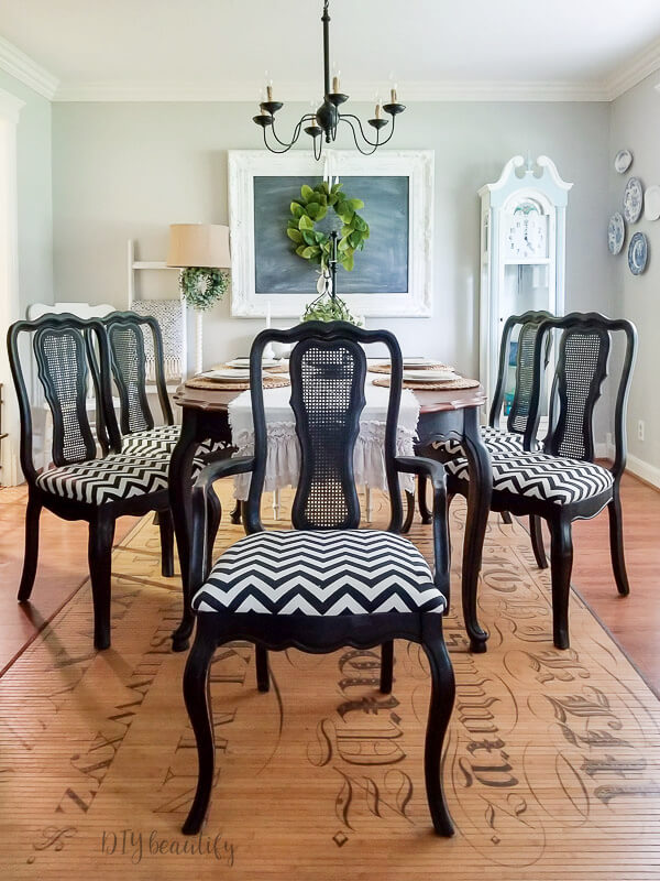 How to Easily Reupholster Dining Seat Cushions   DIY Beautify 