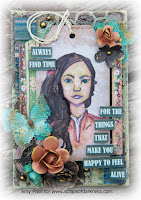 Mixed media canvas video tutorial with image transfer, Rebecca Baer stencils, gelatos, and Brett Weldele stamps