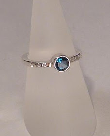 Handcrafted Art Jewelry - Sterling Silver and Topaz  Ring