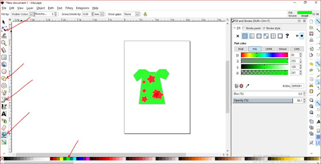 cara menggambar desain baju sederhana dengan inkscape
