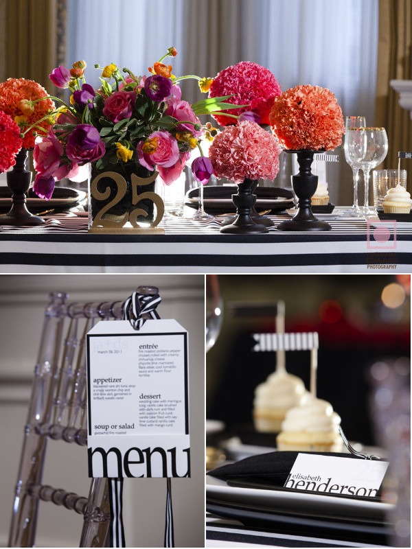 I love unexpected elements at a wedding and this tablescape is just that