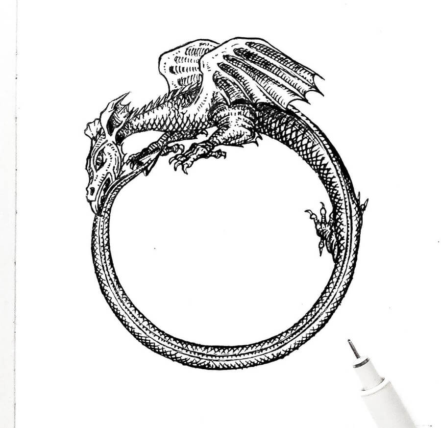 04-Ouroboros-Ink-Drawings-Chewie-Co-www-designstack-co