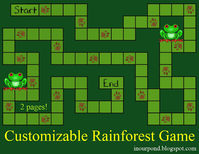 FREE Customizable Rainforest Game from In Our Pond