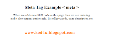 HTML Meta Tag Example